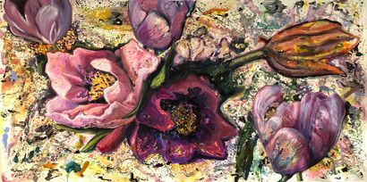 Portrait 1. Portraits in Bloom Series - a Paint Artowrk by Emma  Ramírez Conde